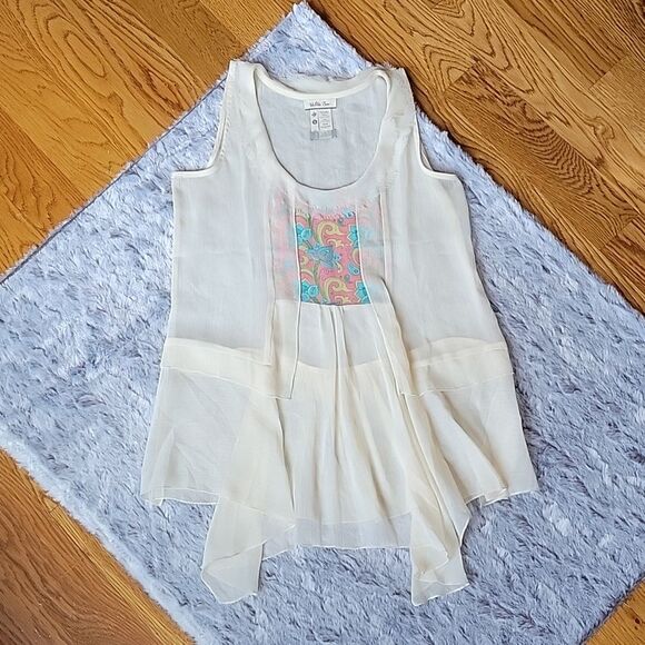 Matilda Jane Cream Sheer Tank Top, Women's Small, Great Condition! - Picture 1 of 7